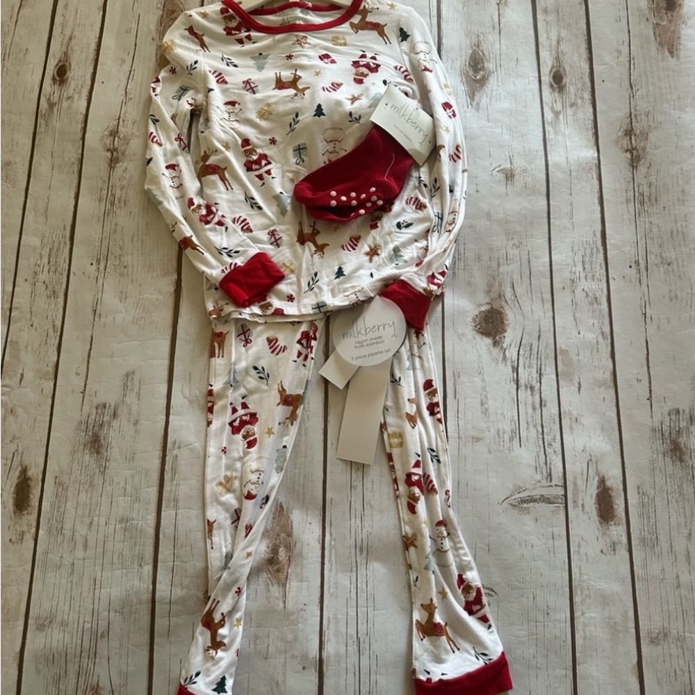Milkberry Santa pajamas